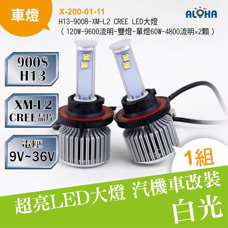 H13/9008-XM-L2 CREE LED大燈